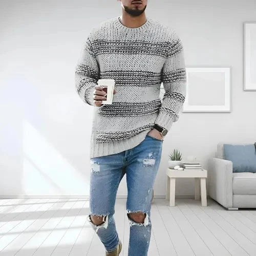 George | Men's Striped Crew Neck Knitted Jumper