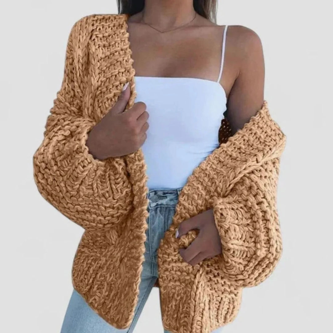 Harper | Women's Chunky Knit Balloon Sleeve Cardigan
