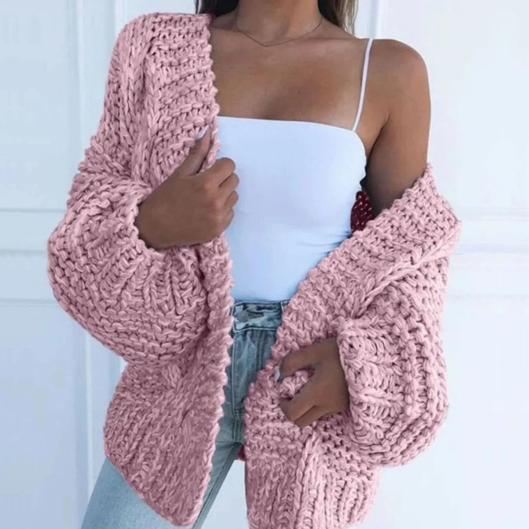 Harper | Women's Chunky Knit Balloon Sleeve Cardigan