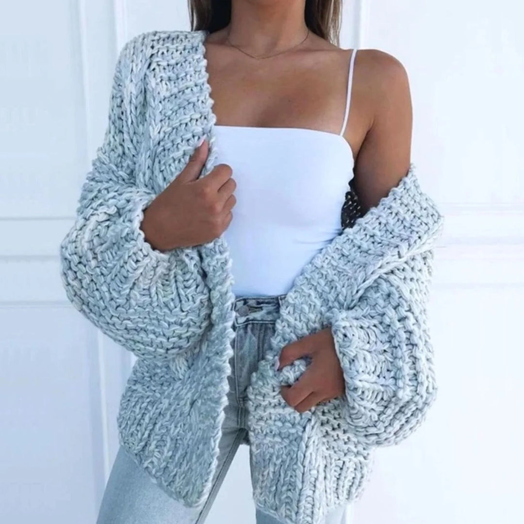 Harper | Women's Chunky Knit Balloon Sleeve Cardigan