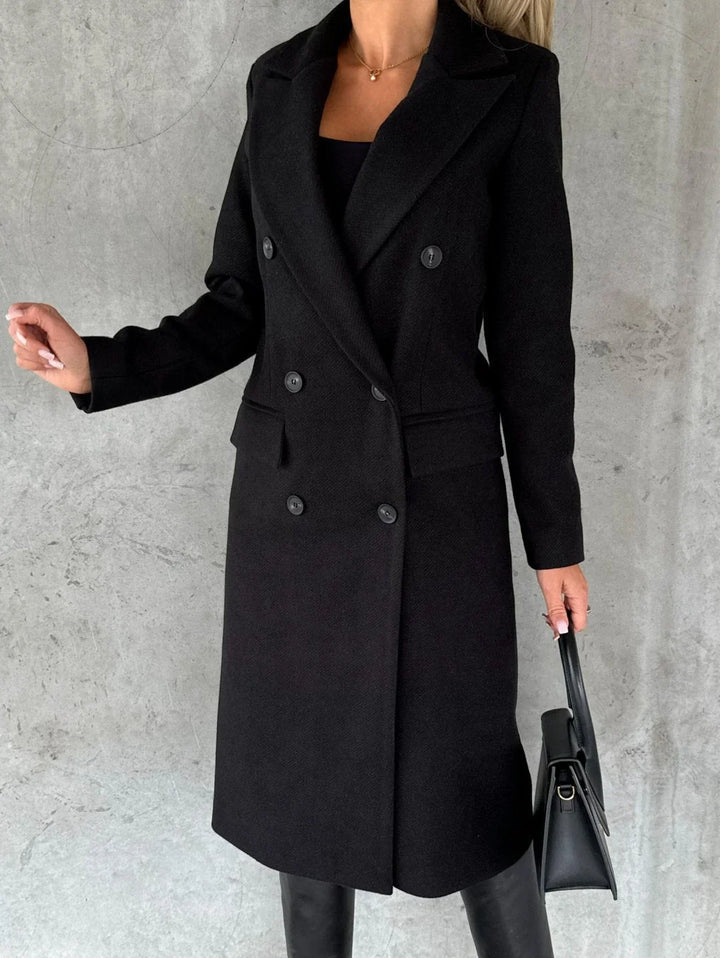 Harper | Women's Double Breasted Peak Lapel Coat