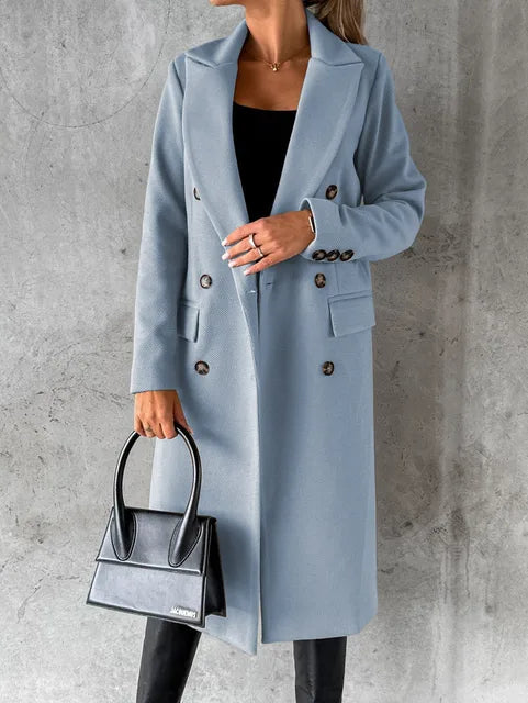 Harper | Women's Double Breasted Peak Lapel Coat