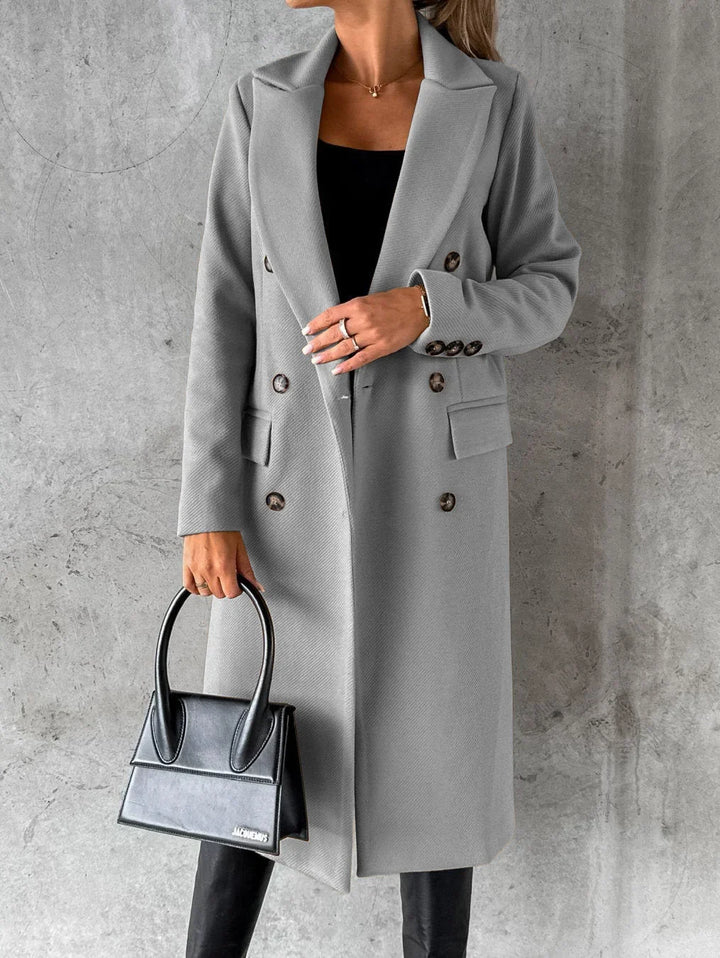 Harper | Women's Double Breasted Peak Lapel Coat