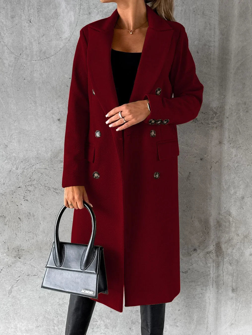 Harper | Women's Double Breasted Peak Lapel Coat