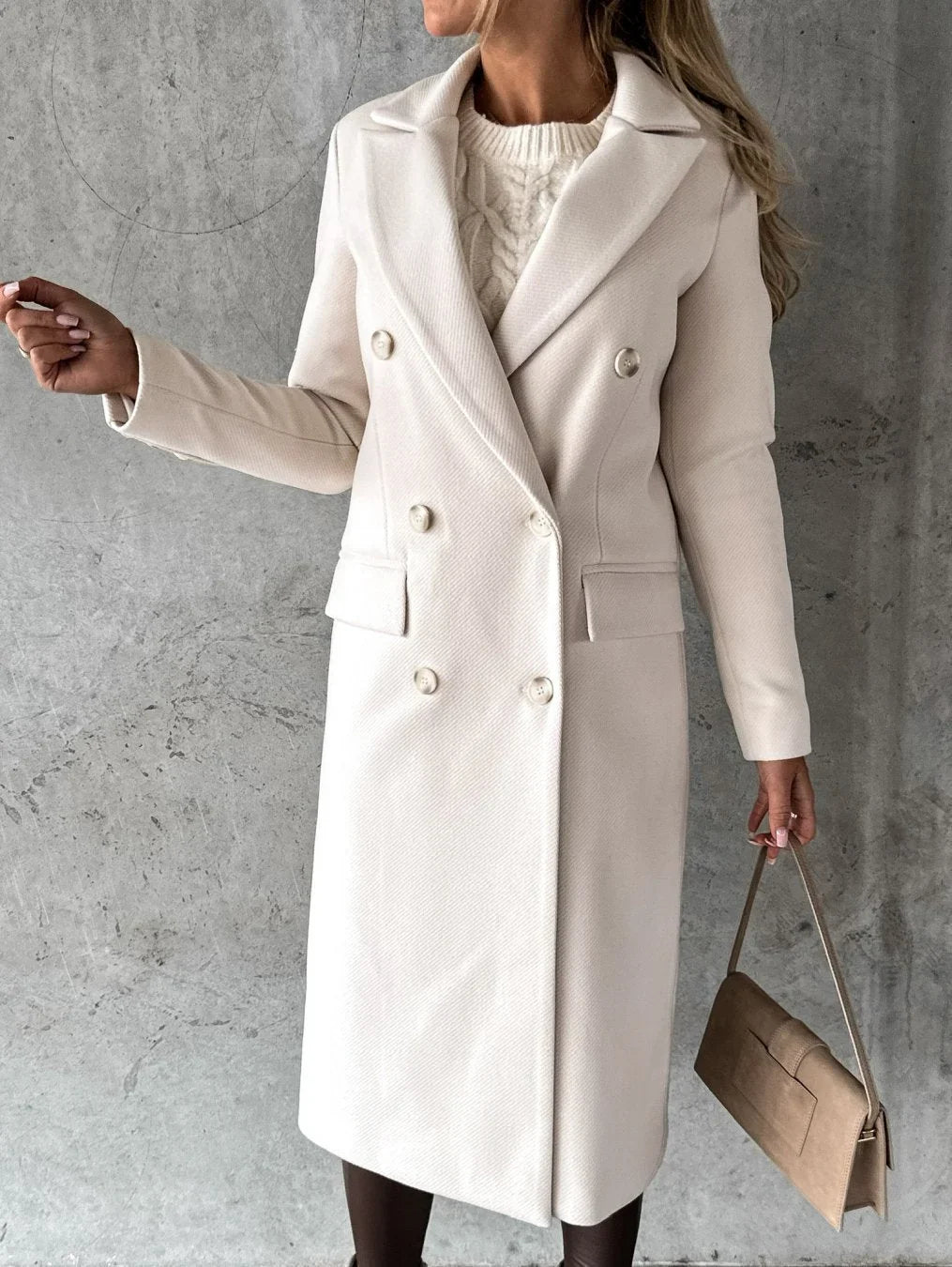 Harper | Women's Double Breasted Peak Lapel Coat