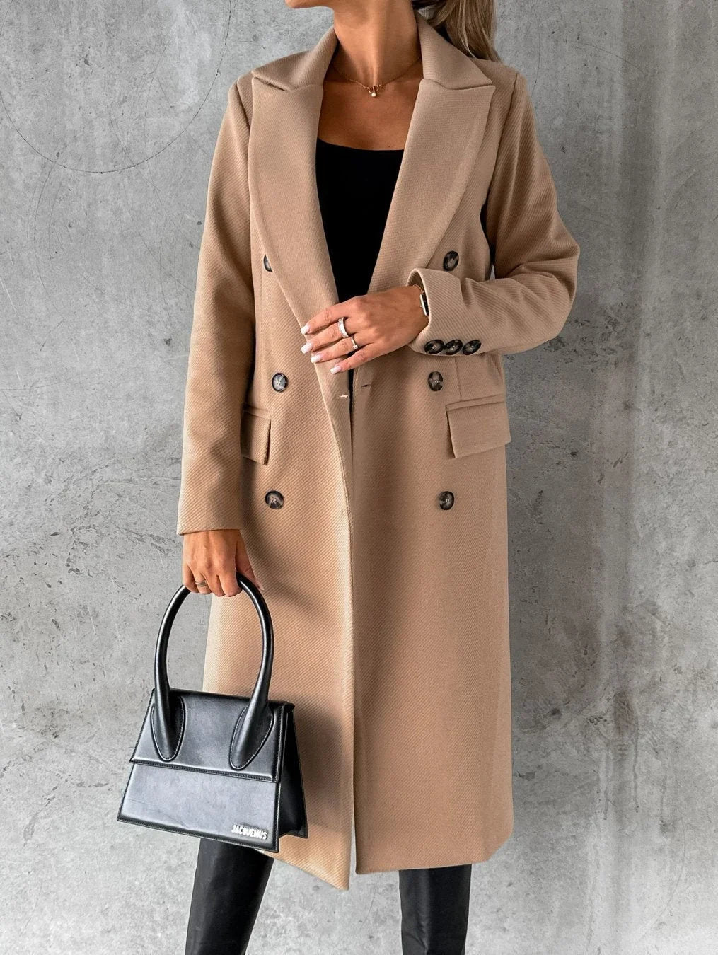 Harper | Women's Double Breasted Peak Lapel Coat