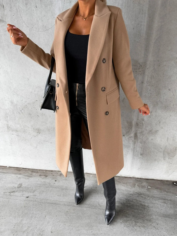 Harper | Women's Double Breasted Peak Lapel Coat