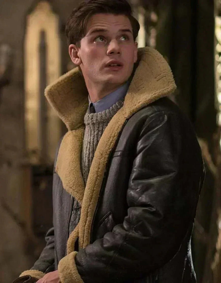Harry | Men's Faux Leather Sherpa Collar Aviator Jacket