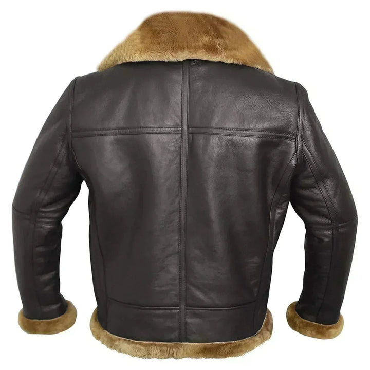 Harry | Men's Faux Leather Sherpa Collar Aviator Jacket