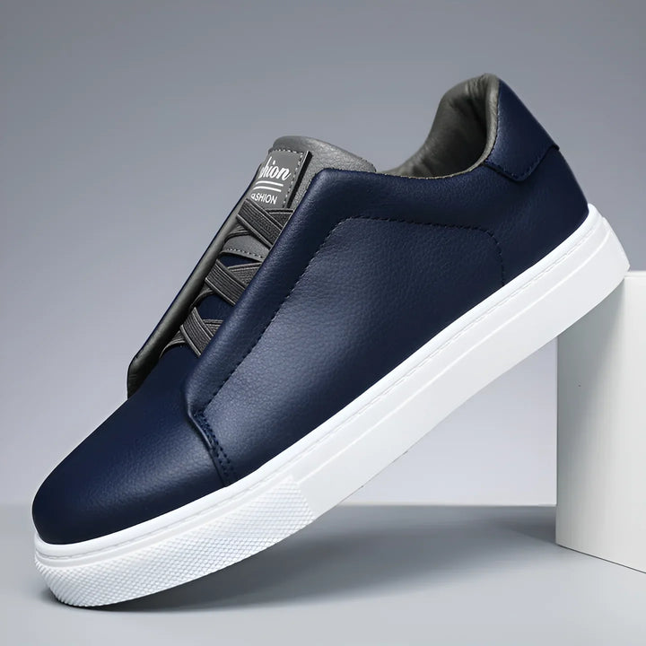 Harvey | Men's Contrast Trim White Trainers