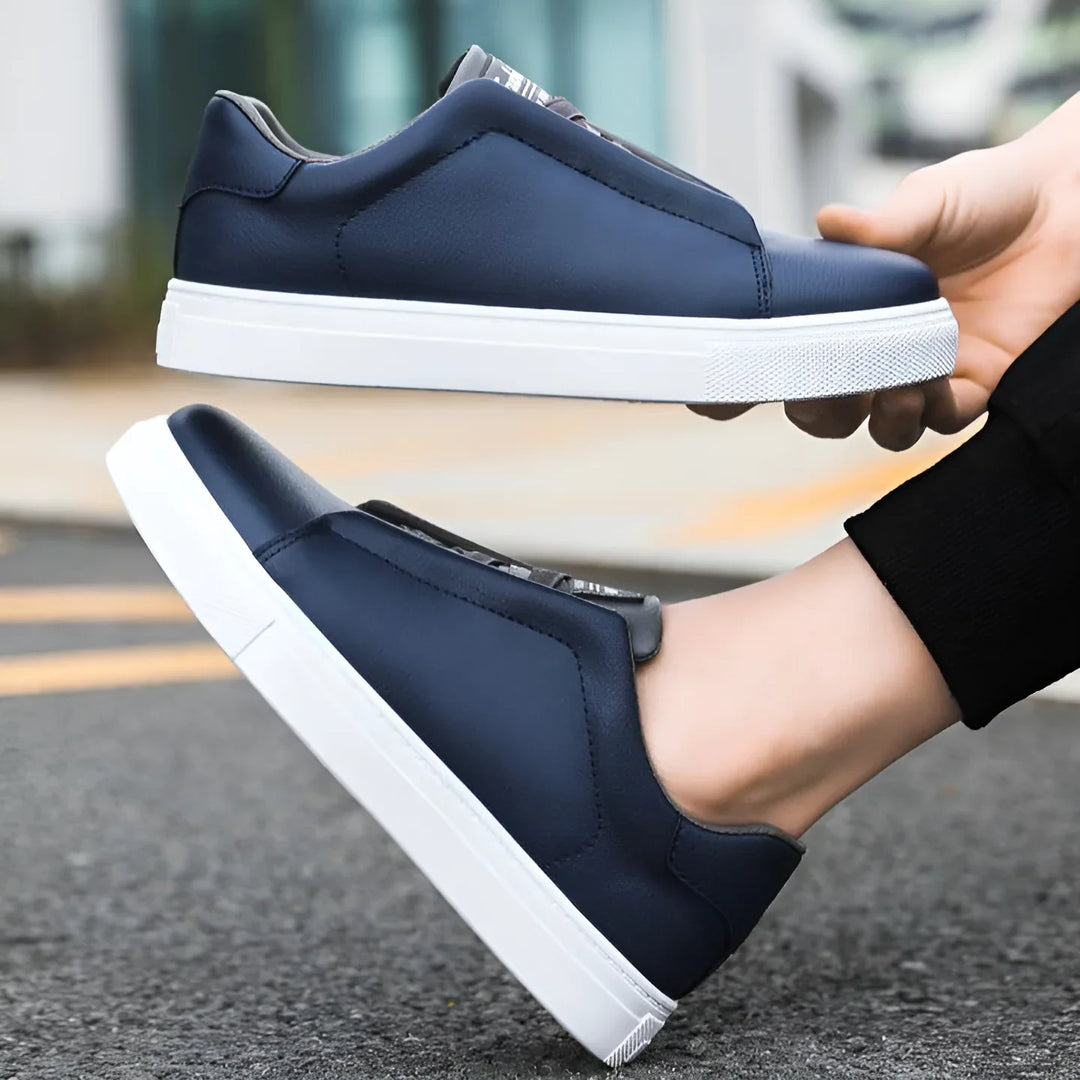 Harvey | Men's Contrast Trim White Trainers