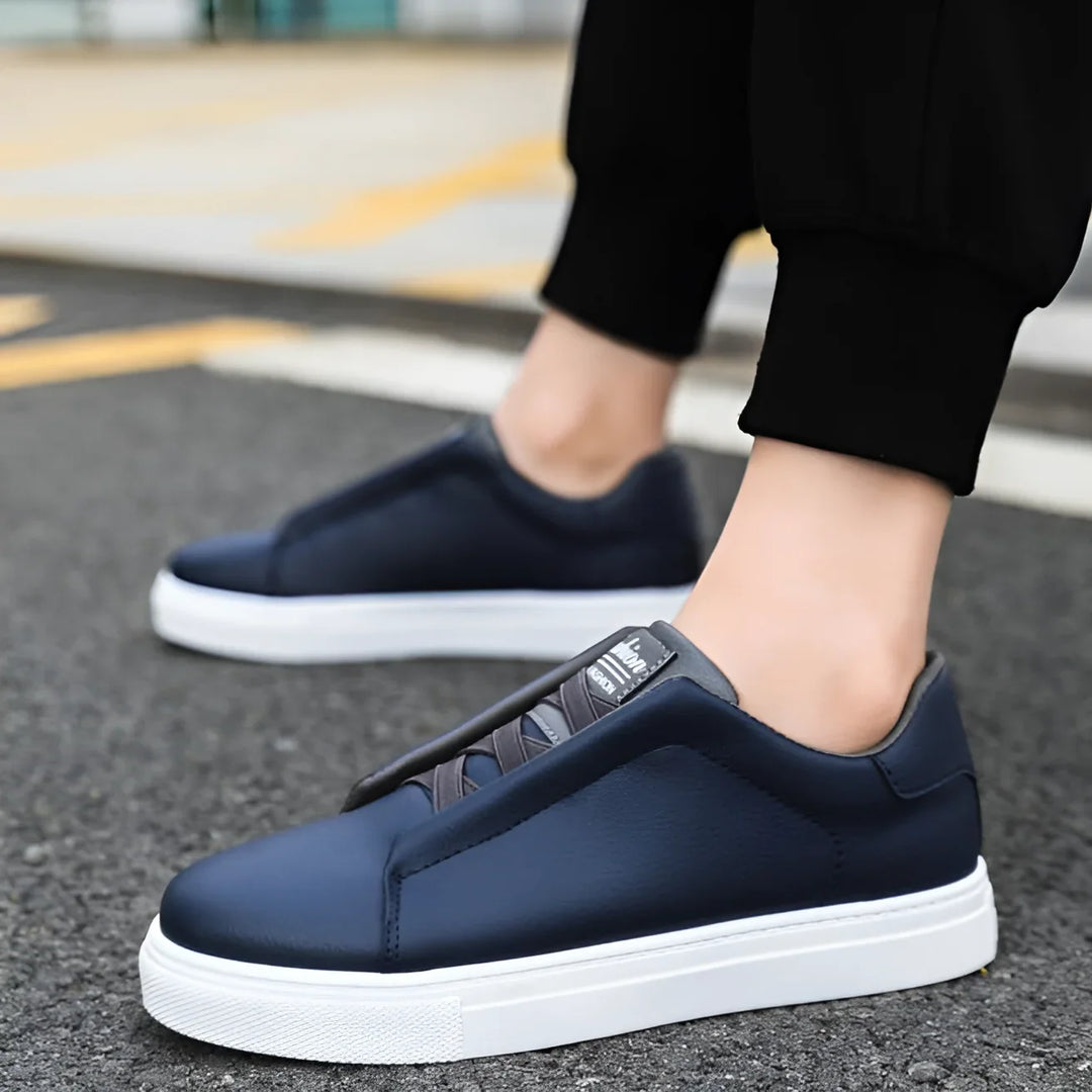 Harvey | Men's Contrast Trim White Trainers