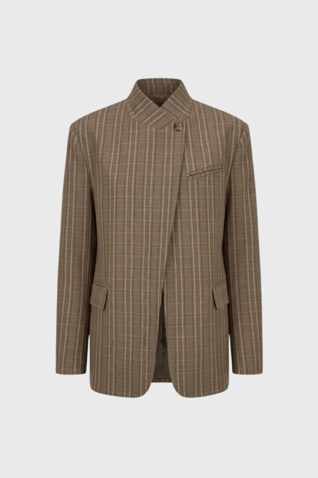 Helen | Women's Checked Wrap Front Blazer Jacket