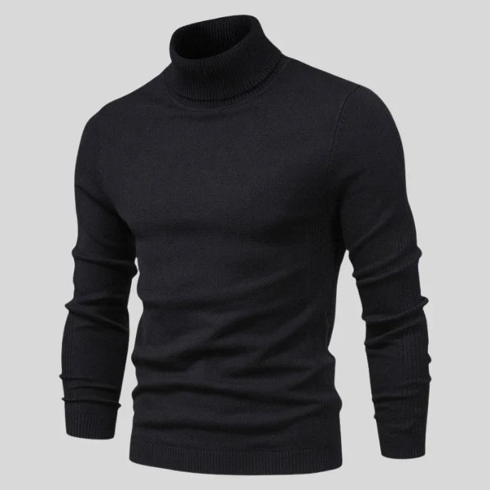 Henry | Men's Slim Fit Ribbed Trim Polo Neck Jumper