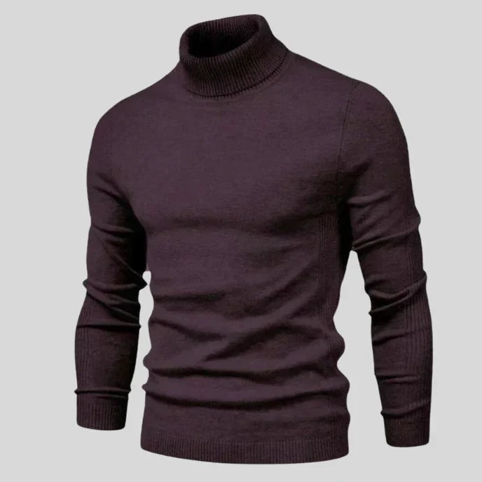 Henry | Men's Slim Fit Ribbed Trim Polo Neck Jumper