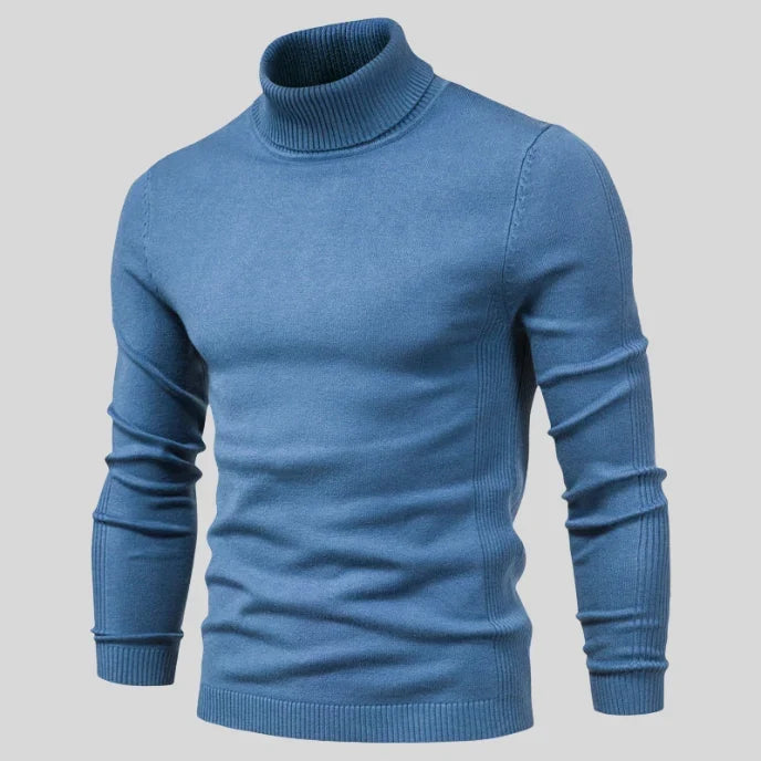 Henry | Men's Slim Fit Ribbed Trim Polo Neck Jumper