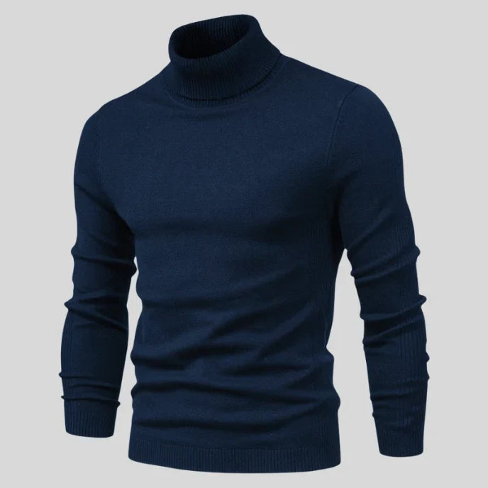 Henry | Men's Slim Fit Ribbed Trim Polo Neck Jumper
