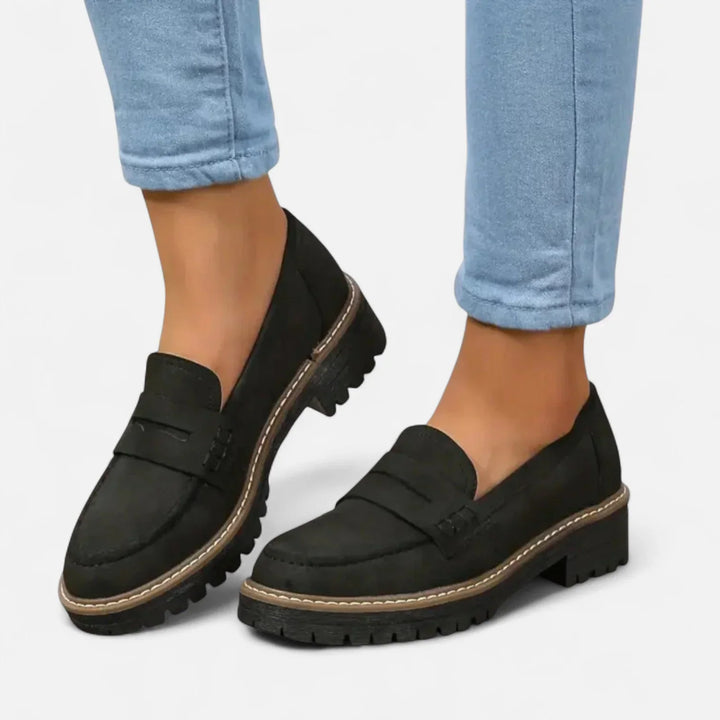 Hollie | Women's Chunky Lug Sole Penny Loafers