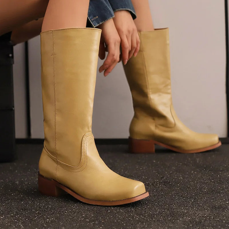 Holly | Women's Block Heel Western Calf Boots