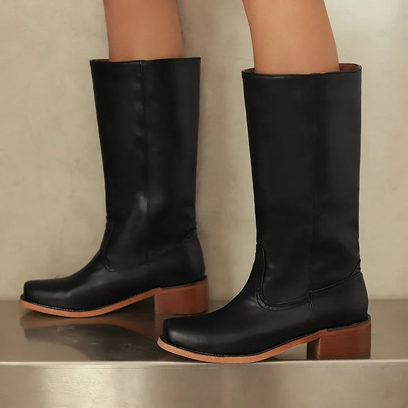 Holly | Women's Block Heel Western Calf Boots