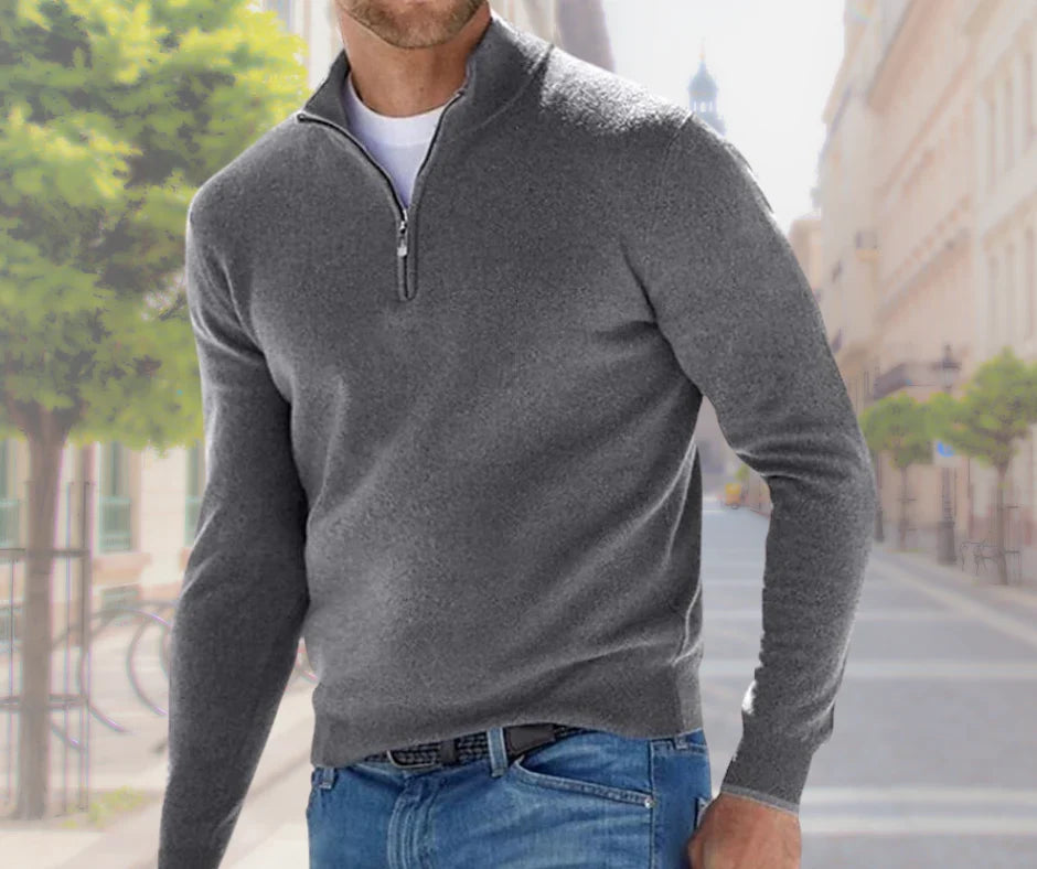 Hugo | Men's Zip Up Funnel Neck Knit Sweater