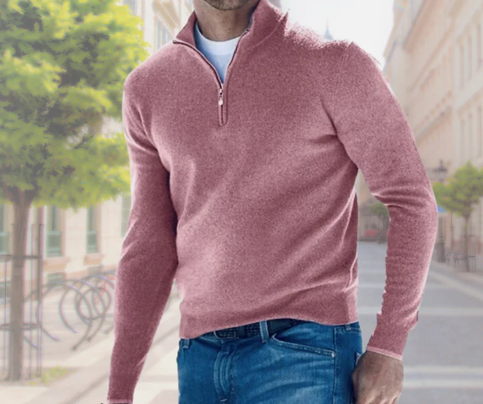Hugo | Men's Zip Up Funnel Neck Knit Sweater