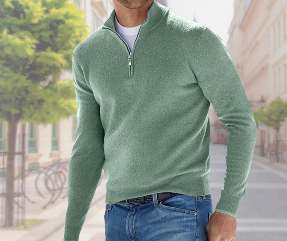 Hugo | Men's Zip Up Funnel Neck Knit Sweater