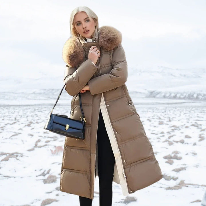 Isla | Women's Faux Fur Hooded Long Puffer Coat