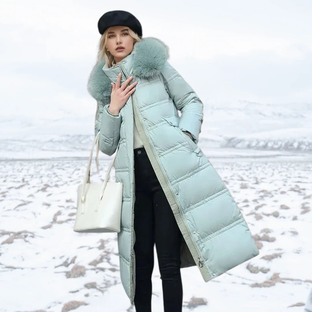 Isla | Women's Faux Fur Hooded Long Puffer Coat