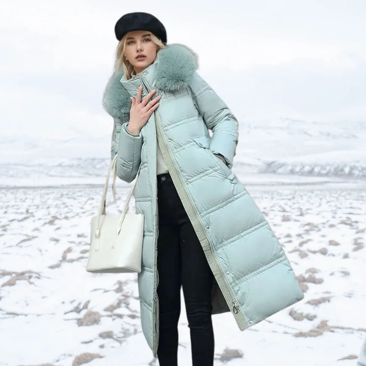 Isla | Women's Faux Fur Hooded Long Puffer Coat