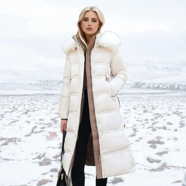 Isla | Women's Faux Fur Hooded Long Puffer Coat