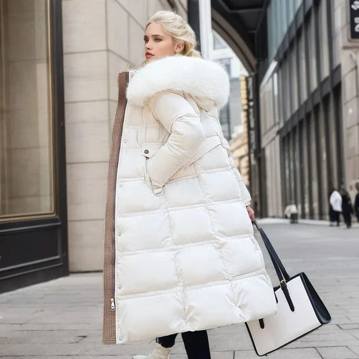 Isla | Women's Faux Fur Hooded Long Puffer Coat