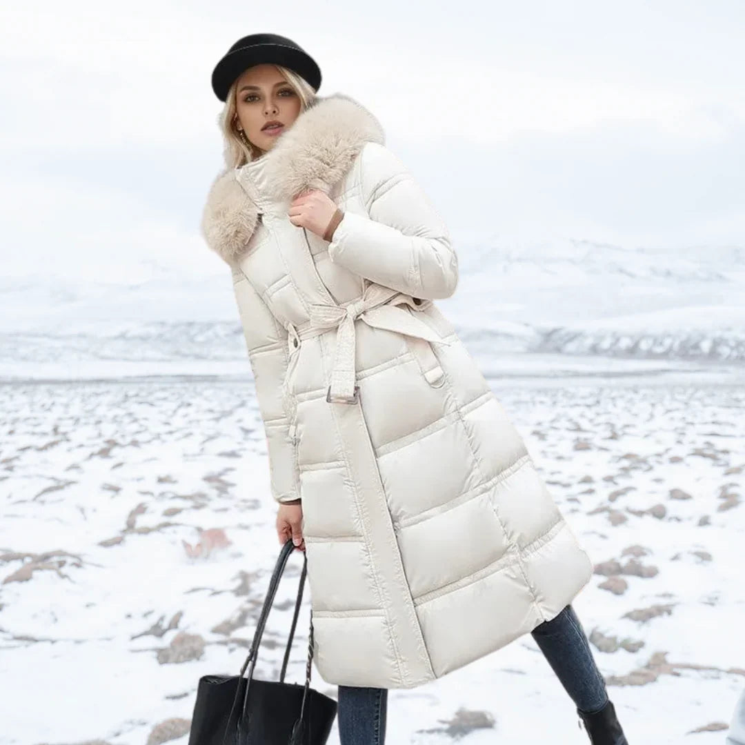 Isla | Women's Faux Fur Hooded Long Puffer Coat