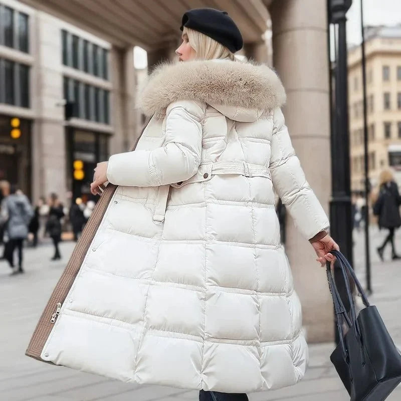 Isla | Women's Faux Fur Hooded Long Puffer Coat