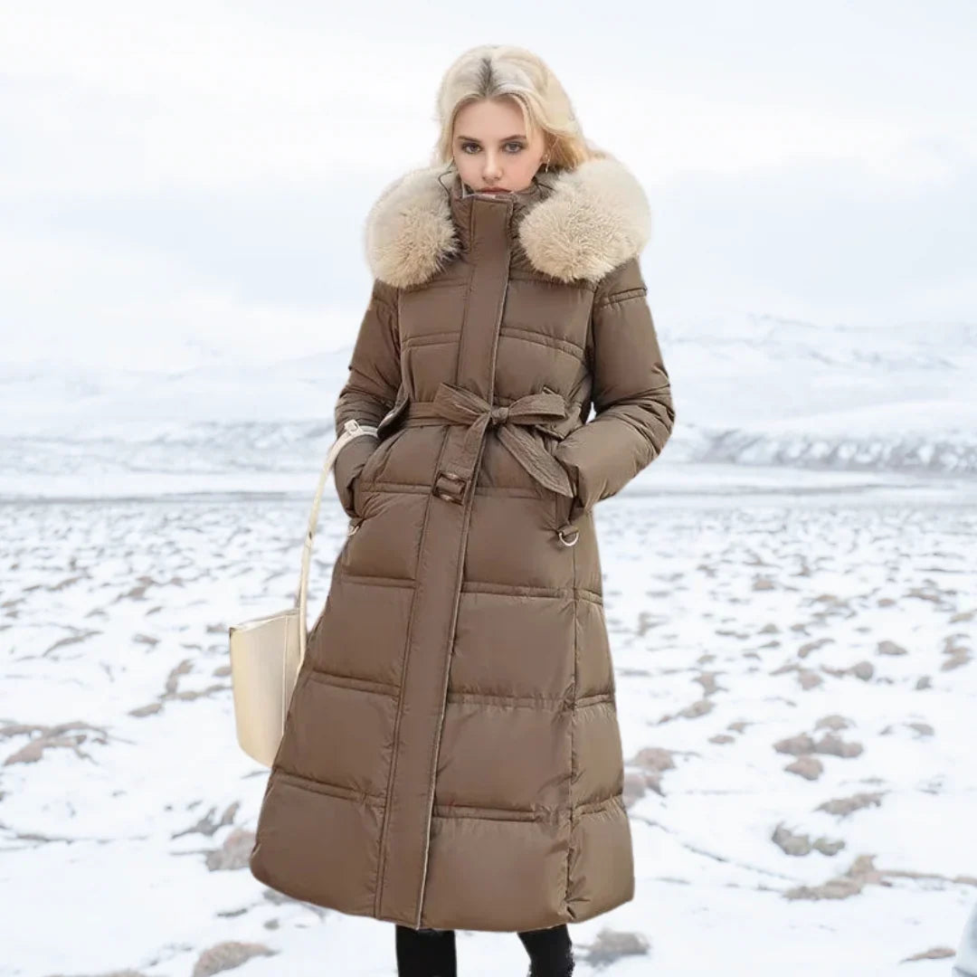 Isla | Women's Faux Fur Hooded Long Puffer Coat