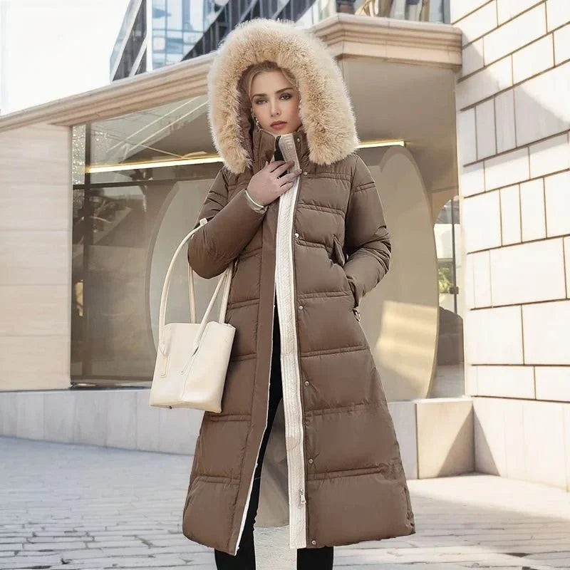 Isla | Women's Faux Fur Hooded Long Puffer Coat