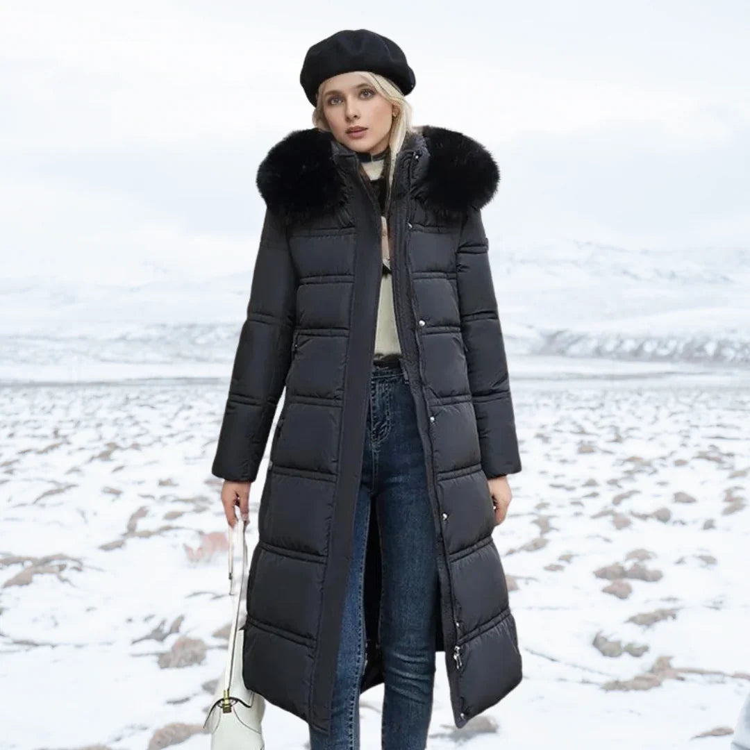 Isla | Women's Faux Fur Hooded Long Puffer Coat