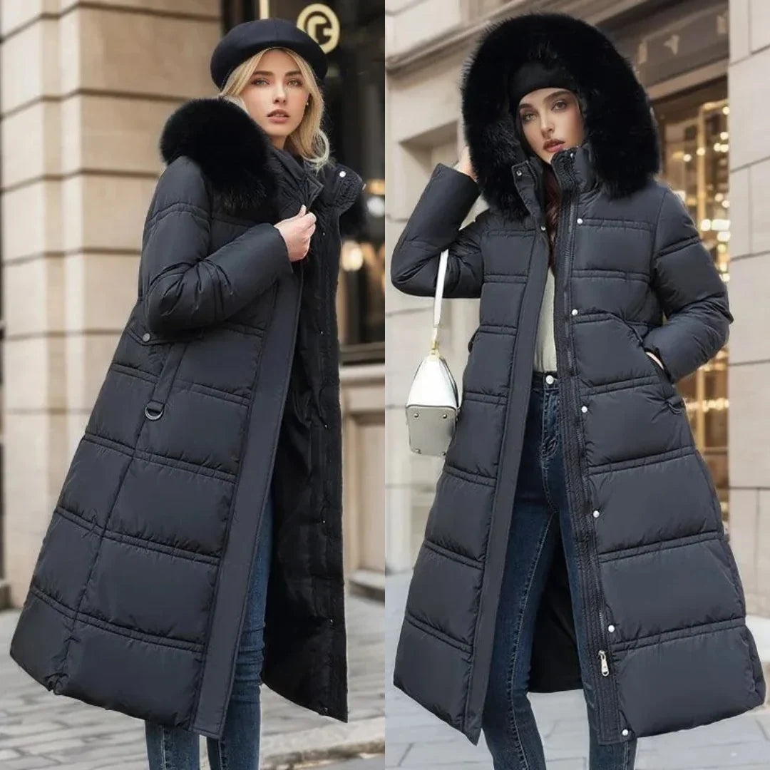 Isla | Women's Faux Fur Hooded Long Puffer Coat