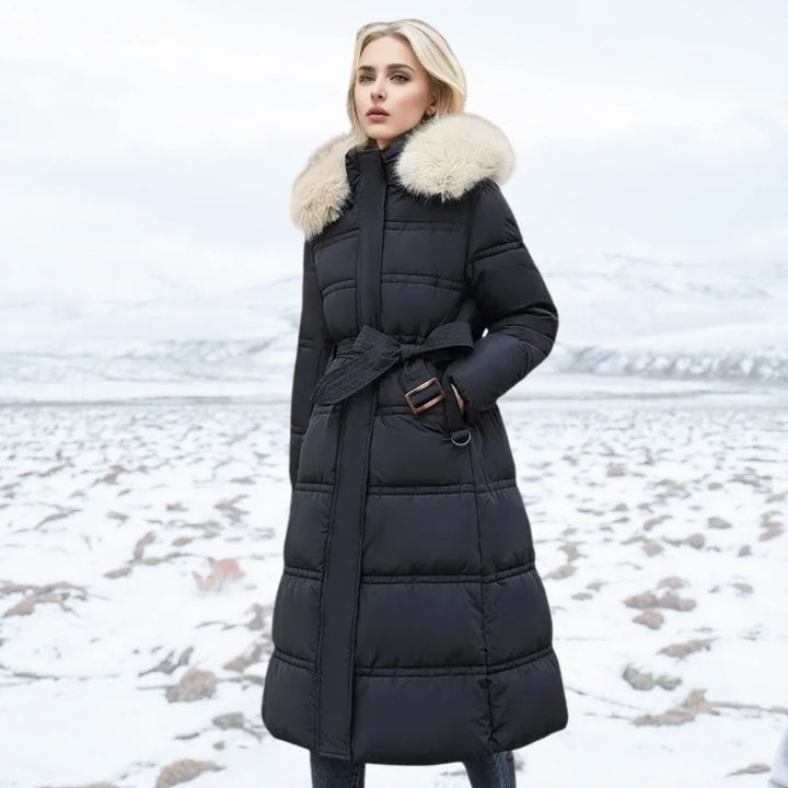 Isla | Women's Faux Fur Hooded Long Puffer Coat
