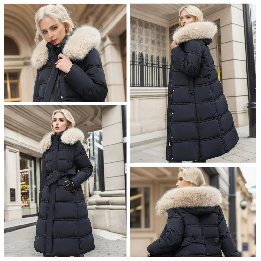 Isla | Women's Faux Fur Hooded Long Puffer Coat