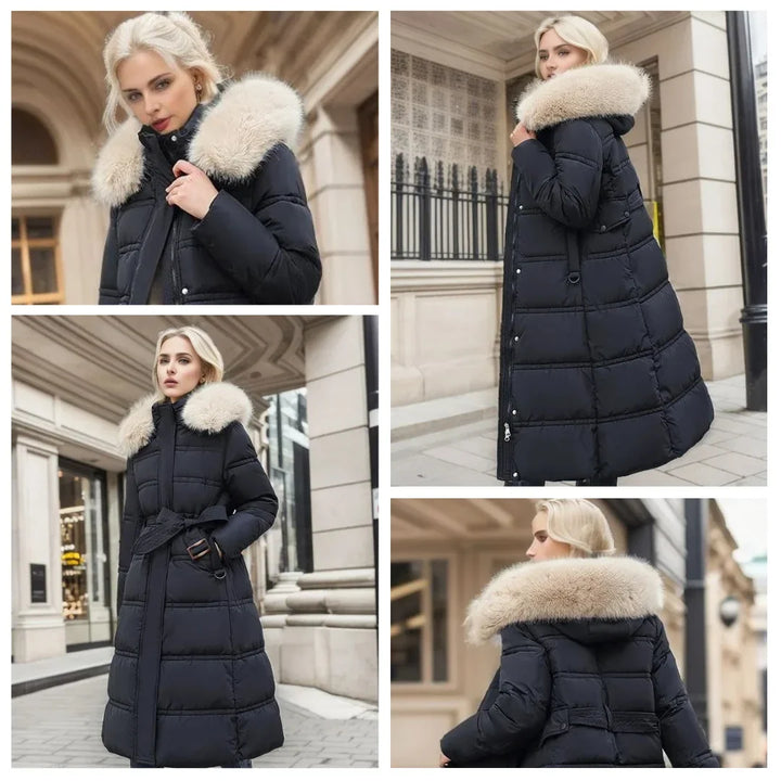 Isla | Women's Faux Fur Hooded Long Puffer Coat