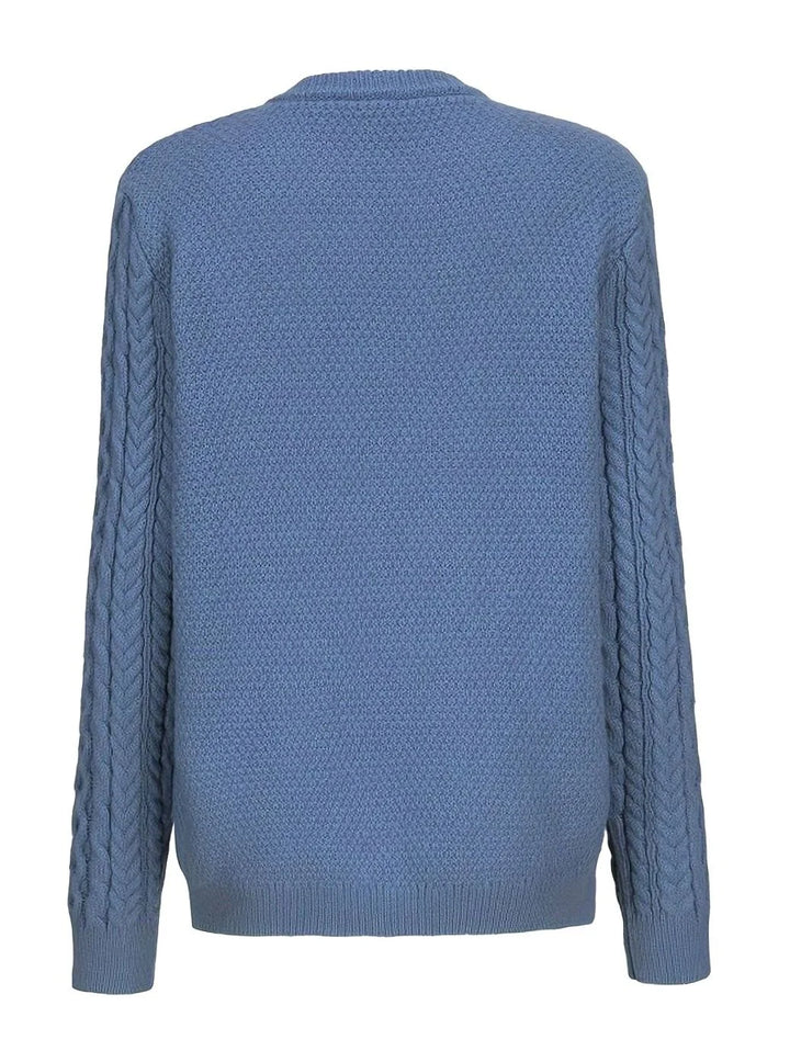 Isolde | Women's Aran Cable Knit Button Front Cardigan
