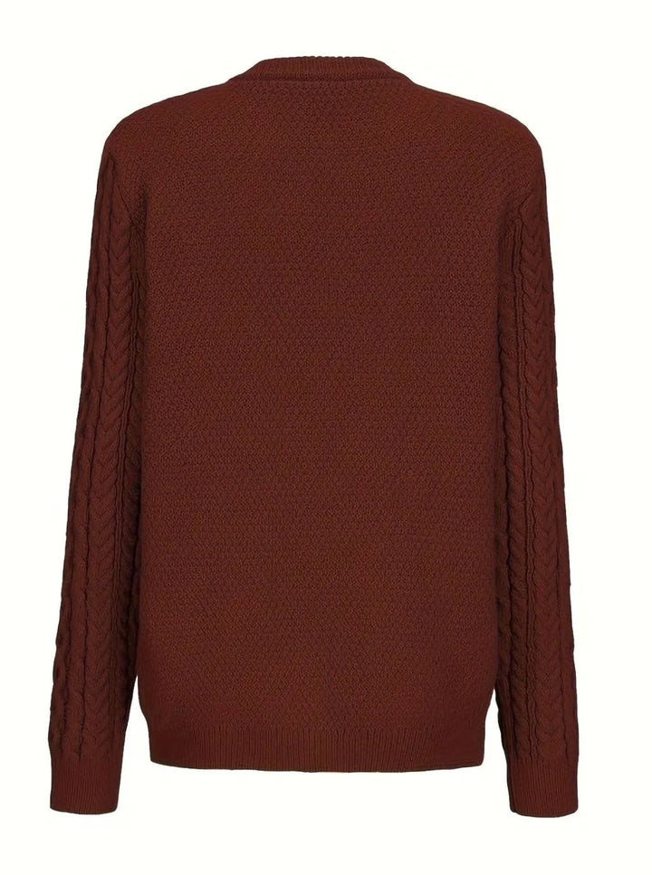 Isolde | Women's Aran Cable Knit Button Front Cardigan