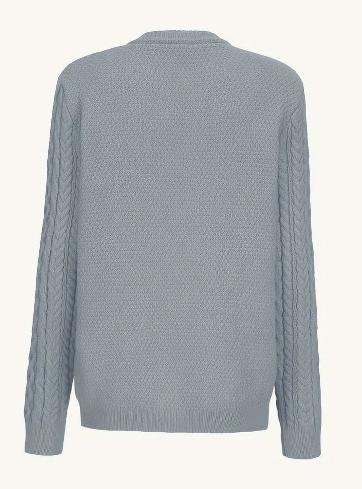 Isolde | Women's Aran Cable Knit Button Front Cardigan
