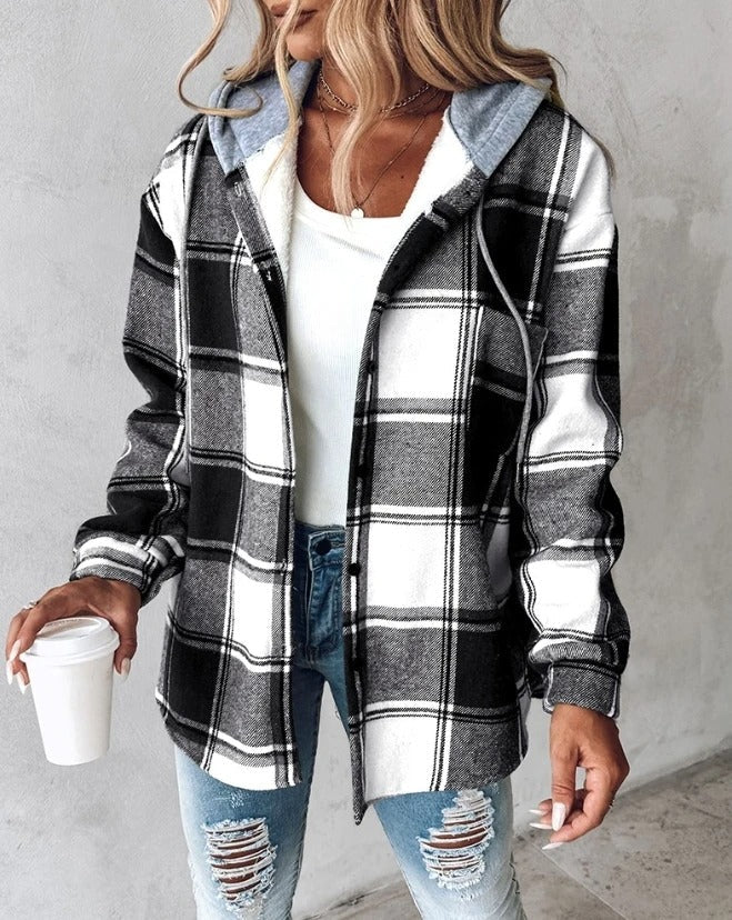 Ivy | Women's Checked Hooded Shacket