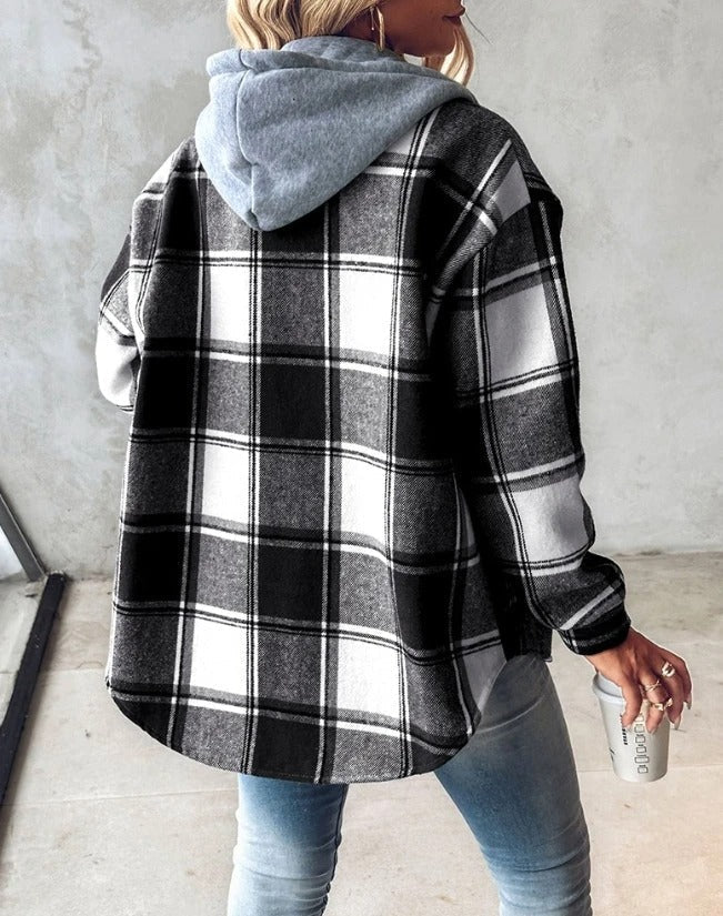 Ivy | Women's Checked Hooded Shacket