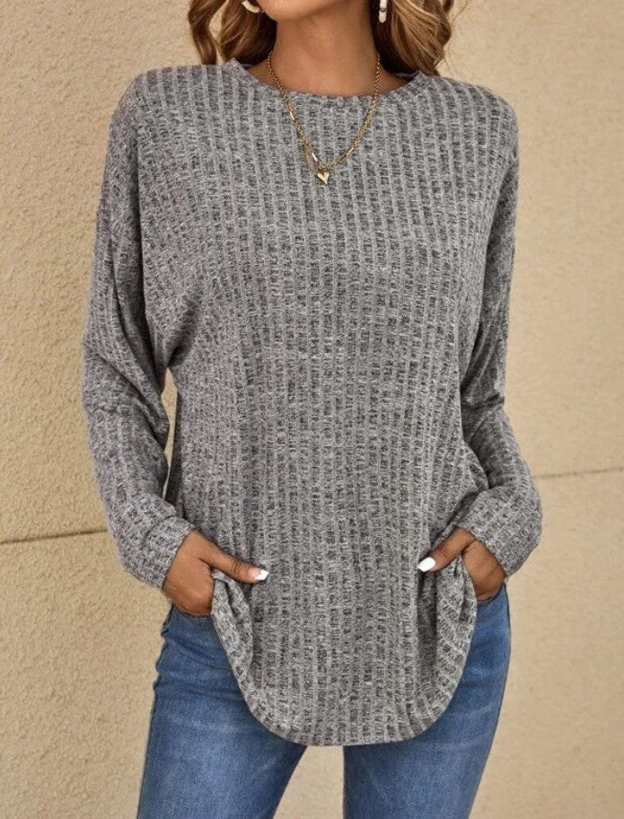 Jacqui | Women's Waffle Knitted Jumper with Crew Neck