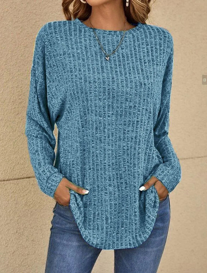 Jacqui | Women's Waffle Knitted Jumper with Crew Neck