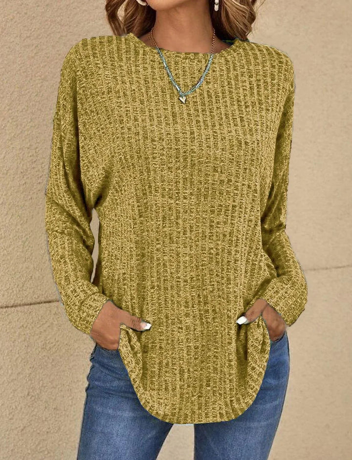 Jacqui | Women's Waffle Knitted Jumper with Crew Neck
