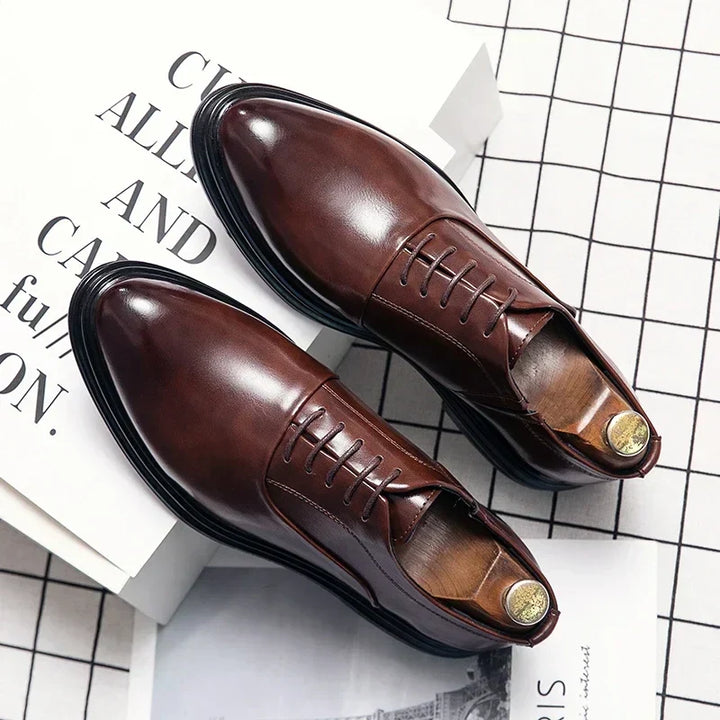 James | Men's Plain Toe Lace Up Dress Shoes